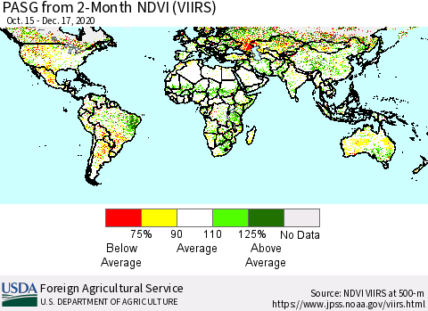 World PASG from 2-Month NDVI (VIIRS) Thematic Map For 12/11/2020 - 12/20/2020