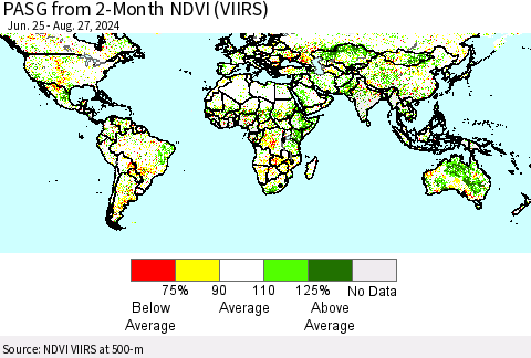 World PASG from 2-Month NDVI (VIIRS) Thematic Map For 8/20/2024 - 8/27/2024