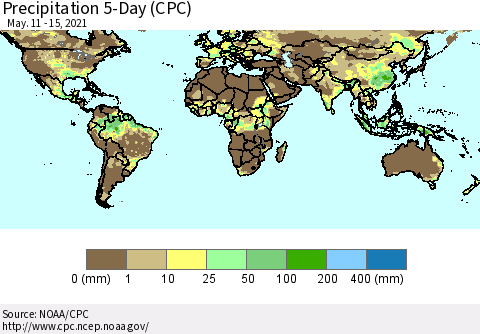 World Precipitation 5-Day (CPC) Thematic Map For 5/11/2021 - 5/15/2021