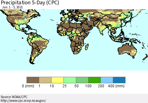 World Precipitation 5-Day (CPC) Thematic Map For 6/1/2021 - 6/5/2021