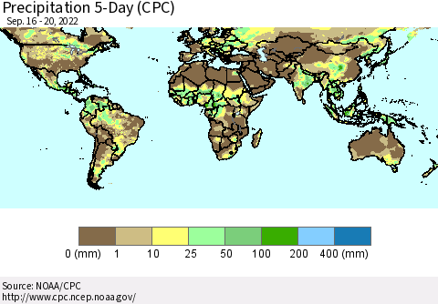 World Precipitation 5-Day (CPC) Thematic Map For 9/16/2022 - 9/20/2022