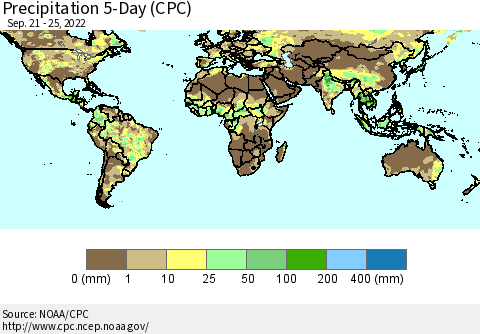 World Precipitation 5-Day (CPC) Thematic Map For 9/21/2022 - 9/25/2022