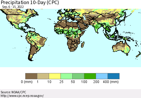 World Precipitation 10-Day (CPC) Thematic Map For 9/6/2022 - 9/15/2022