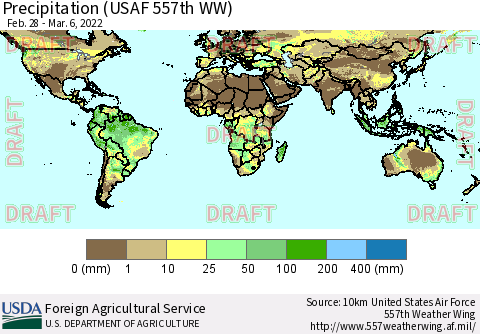 World Precipitation (USAF 557th WW) Thematic Map For 2/28/2022 - 3/6/2022