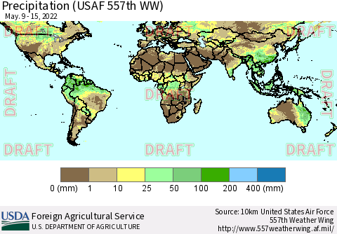 World Precipitation (USAF 557th WW) Thematic Map For 5/9/2022 - 5/15/2022