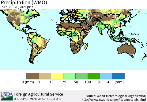 World Precipitation (WMO) Thematic Map For 9/20/2021 - 9/26/2021