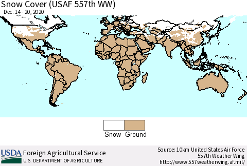 World Snow Cover (USAF 557th WW) Thematic Map For 12/14/2020 - 12/20/2020