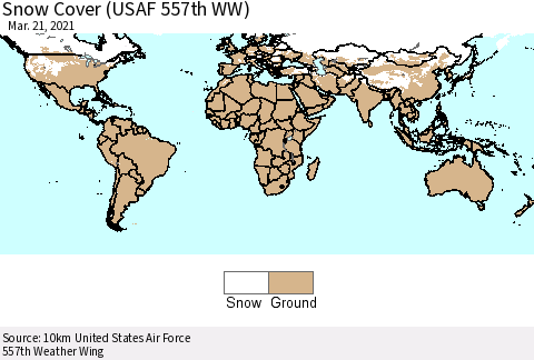 World Snow Cover (USAF 557th WW) Thematic Map For 3/15/2021 - 3/21/2021