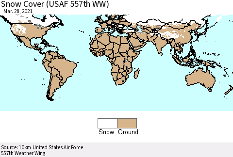 World Snow Cover (USAF 557th WW) Thematic Map For 3/22/2021 - 3/28/2021