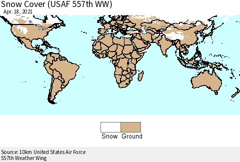 World Snow Cover (USAF 557th WW) Thematic Map For 4/12/2021 - 4/18/2021