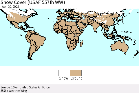 World Snow Cover (USAF 557th WW) Thematic Map For 4/4/2022 - 4/10/2022