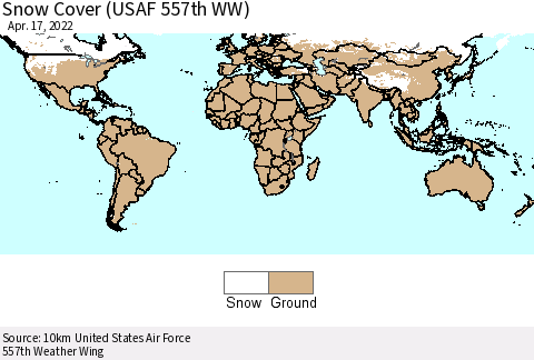 World Snow Cover (USAF 557th WW) Thematic Map For 4/11/2022 - 4/17/2022