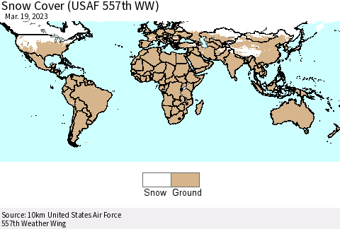 World Snow Cover (USAF 557th WW) Thematic Map For 3/13/2023 - 3/19/2023