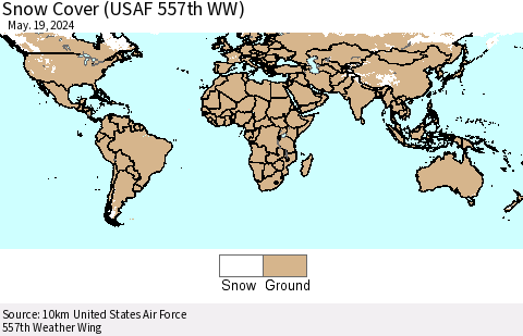 World Snow Cover (USAF 557th WW) Thematic Map For 5/13/2024 - 5/19/2024