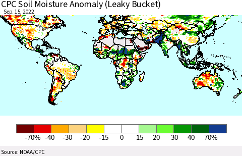 World CPC Soil Moisture Anomaly (Leaky Bucket) Thematic Map For 9/11/2022 - 9/15/2022