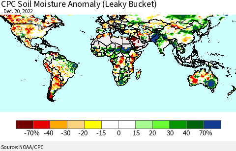 World CPC Soil Moisture Anomaly (Leaky Bucket) Thematic Map For 12/16/2022 - 12/20/2022