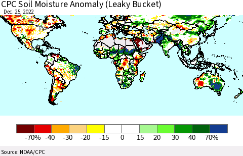 World CPC Soil Moisture Anomaly (Leaky Bucket) Thematic Map For 12/21/2022 - 12/25/2022