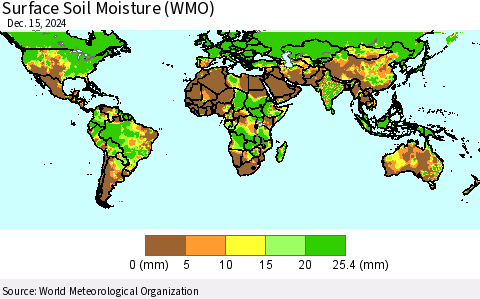 World Surface Soil Moisture (WMO) Thematic Map For 12/11/2024 - 12/15/2024