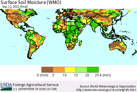 World Surface Soil Moisture (WMO) Thematic Map For 9/6/2021 - 9/12/2021