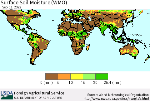 World Surface Soil Moisture (WMO) Thematic Map For 9/5/2022 - 9/11/2022