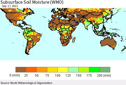 World Subsurface Soil Moisture (WMO) Thematic Map For 9/11/2023 - 9/17/2023